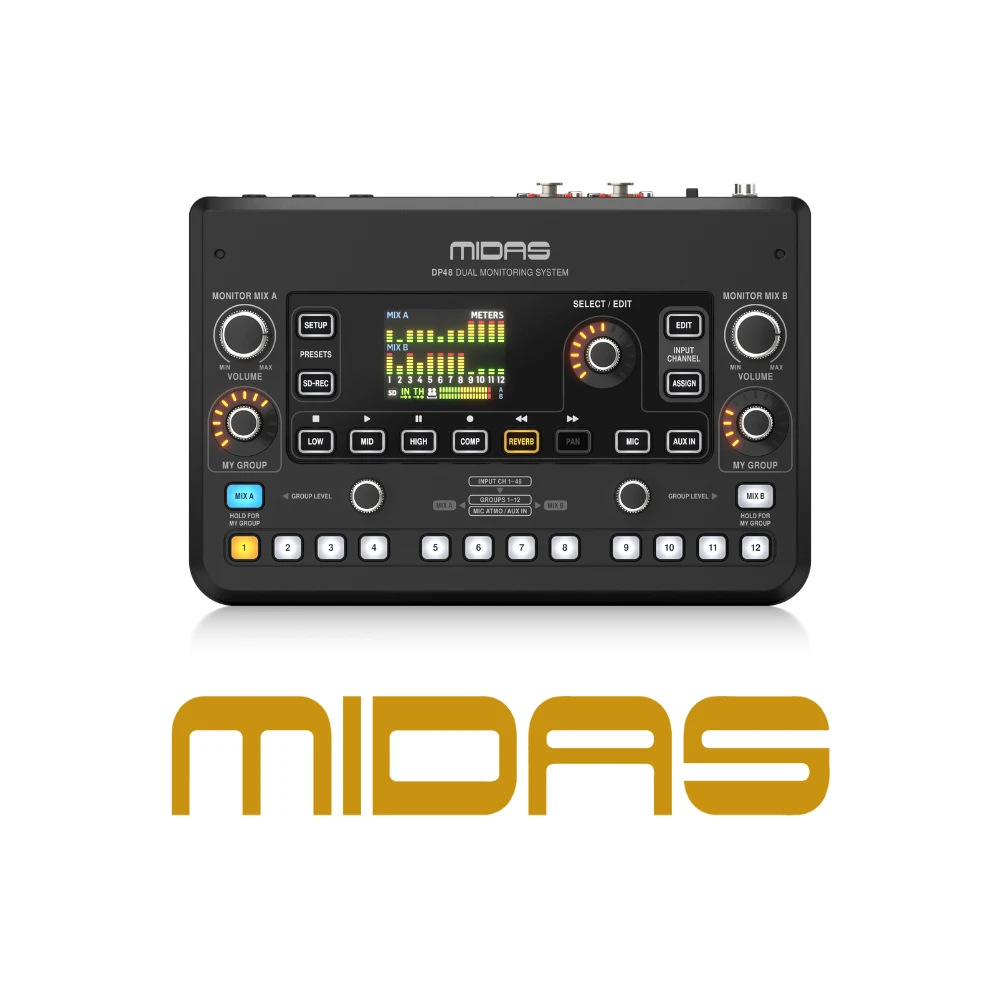 Mixer Digital individual 48 canais 12 grupos MIDAS DP48