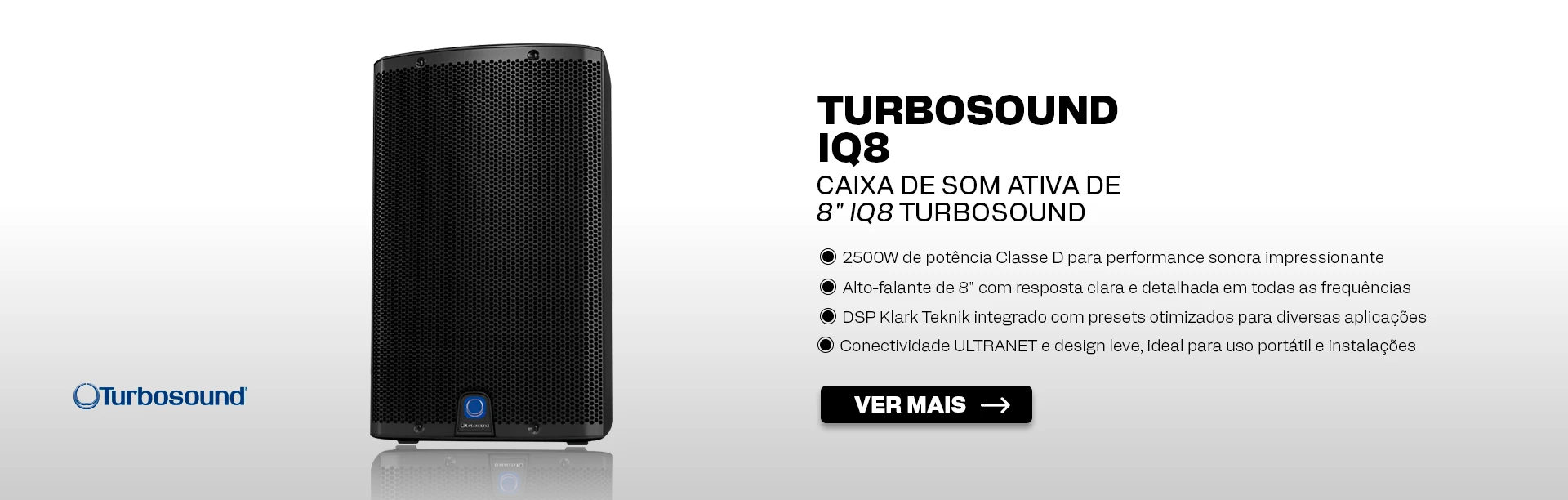 Caixa de Som Ativa de 8" 2500W iQ8 Turbosound