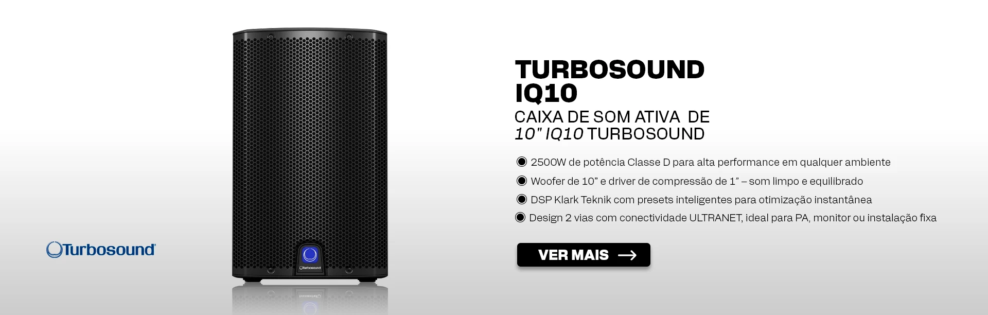 Caixa de Som Turbosound IQ10 Ativa 10 2500W 2-Way